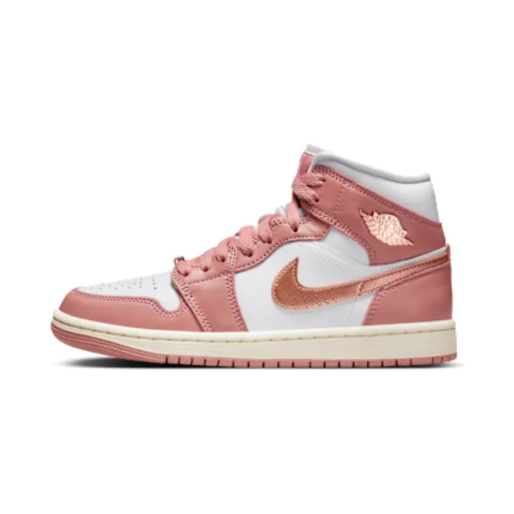 Nike Air Jordan 1 Mid SE Red Stardust (W) “Red Stardust / White / Sail / Metallic Copper” (FB9892-670)