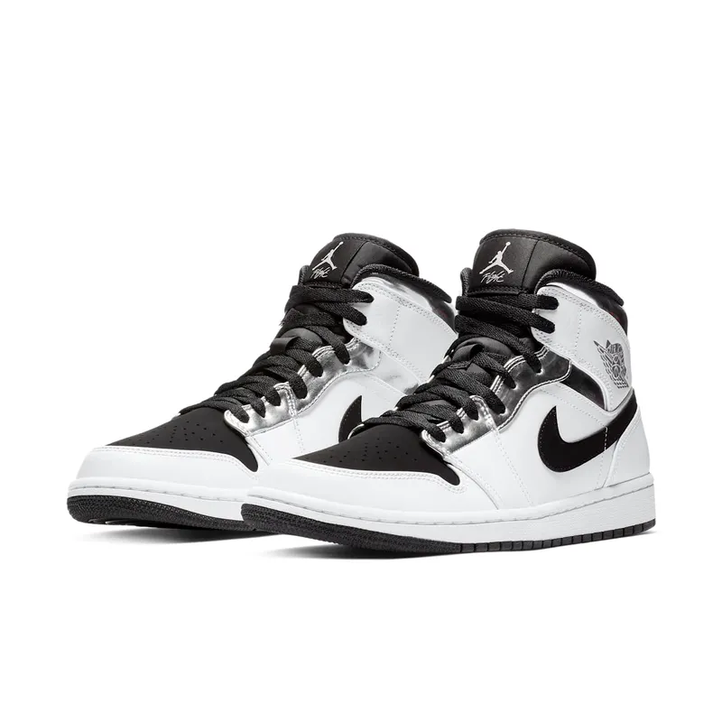Jordan 1 Mid Alternate Think 16 White/Metallic Silver-Black (554724-121)