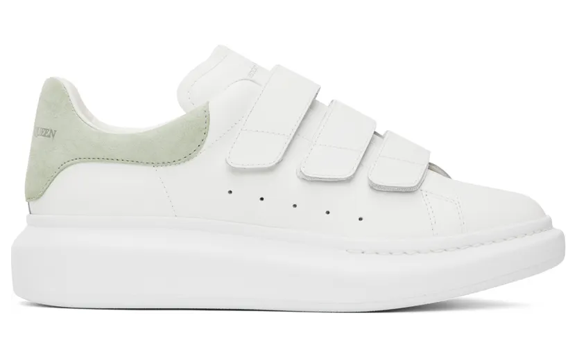 Alexander McQueen White & Green Oversized Sneakers (727398WIBN2)