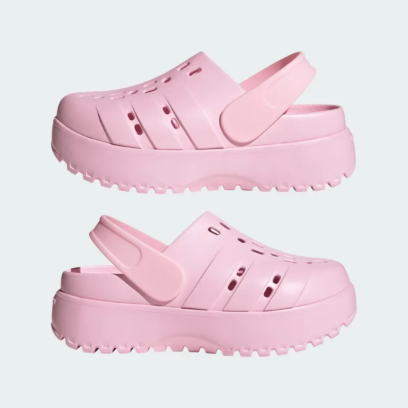 adidas Adilette Platform Clogs “Clear Pink / Clear Pink / Clear Pink” (JR2626)