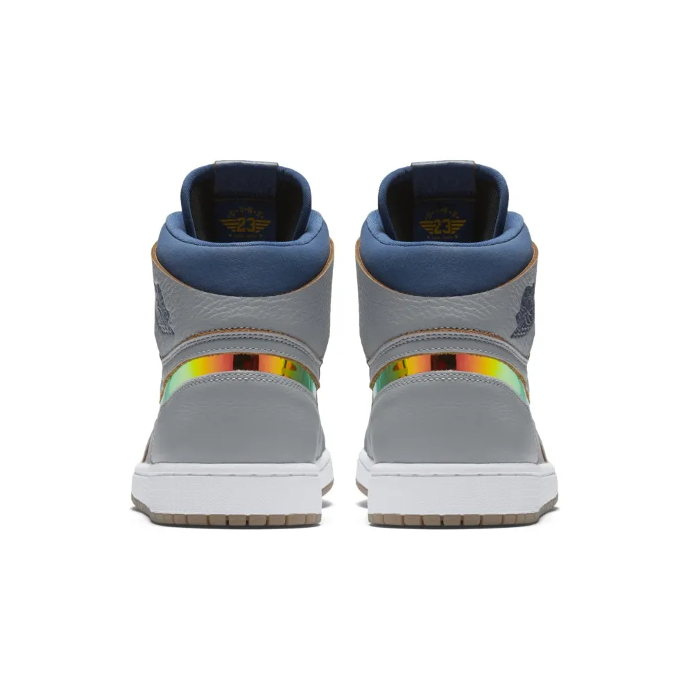 Jordan 1 Retro High Nouveau Dunk From Above Wolf Grey/Gold Leaf-French Blue-White (819176-009)