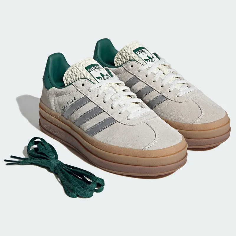 adidas Gazelle Bold Off White Collegiate Green (JI0328)