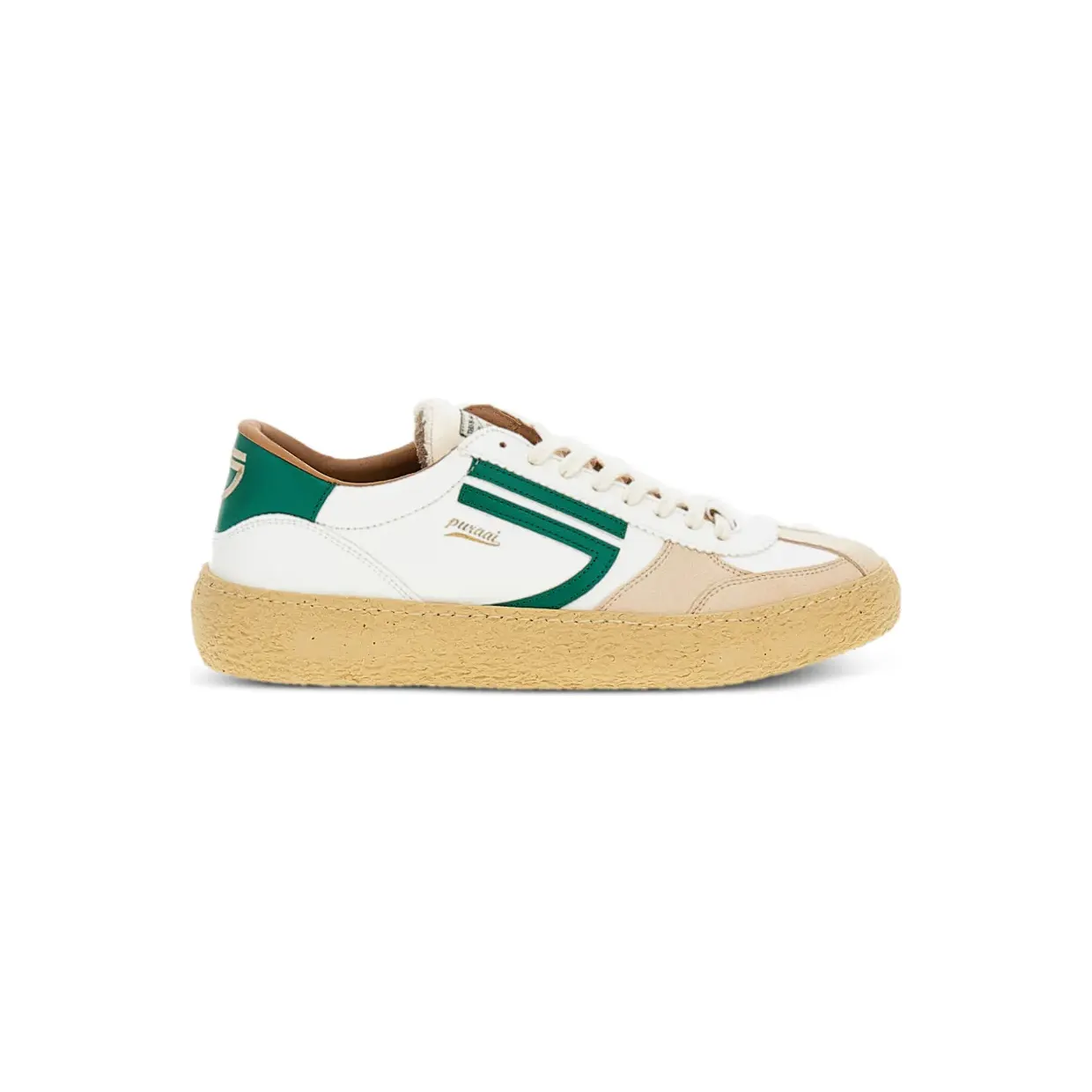 Puraai stripe-detail lace-up sneakers – Beige (PU101V056GRASS)