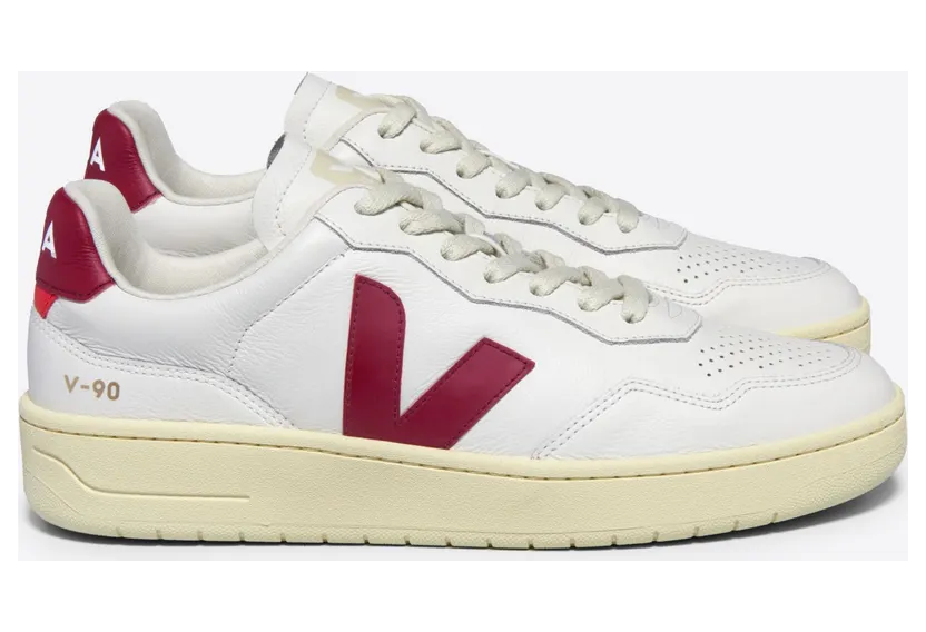 Veja V-90 LEATHER WHITE MARSALA – “Wit” (VD2003657A)