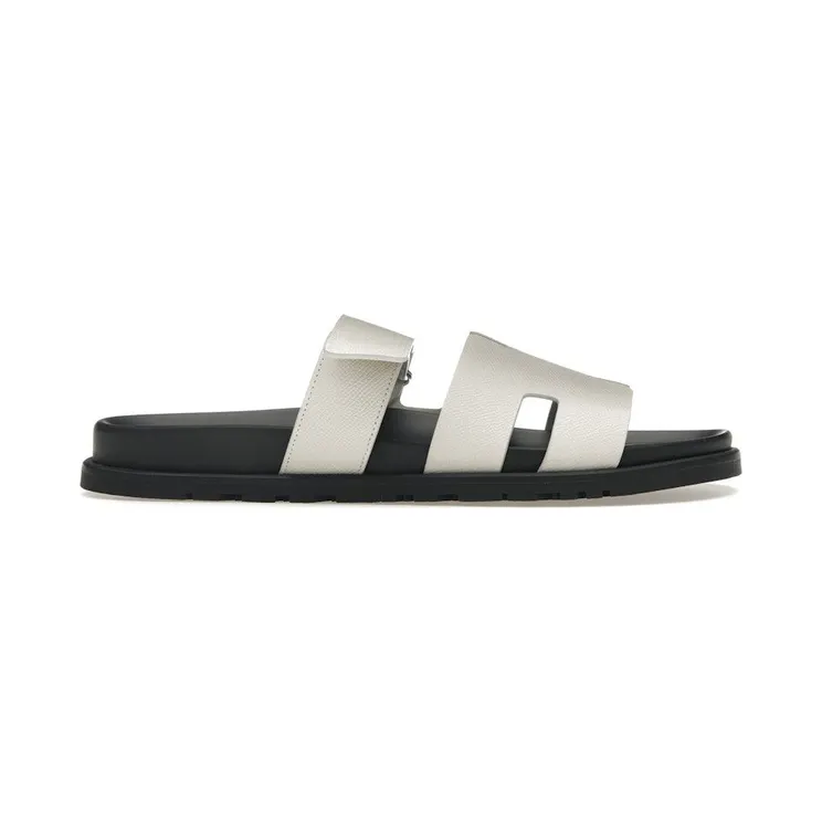 Hermes Chypre Sandal Blanc Epsom Leather (M) (H222857)