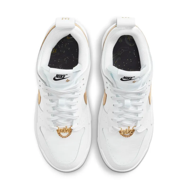 Nike Dunk Low Disrupt White Metallic Gold (W) White/White-Metallic Gold (DD9676-100)