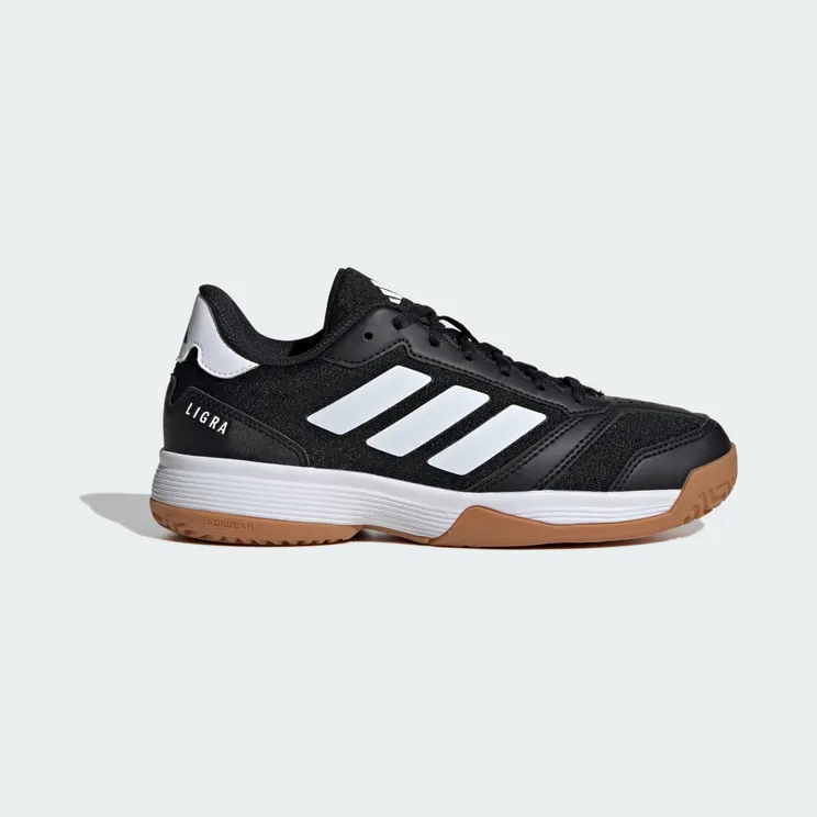 adidas Ligra 8 Indoor Shoes Kids “Core Black / Cloud White / Core Black” (JR0744)