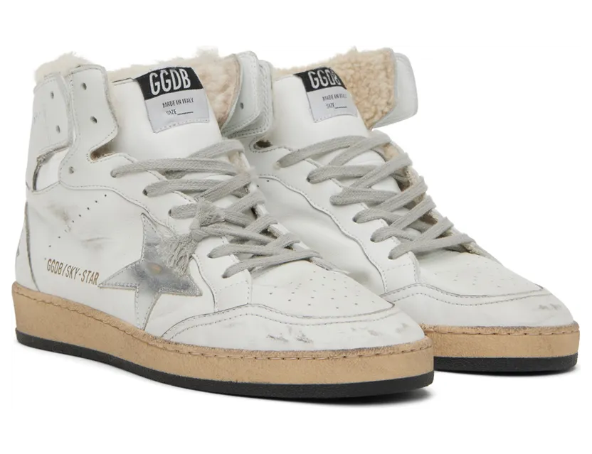 Golden Goose White Sky-Star High-Top Sneakers (GMF00230.F002194.80185) (4)