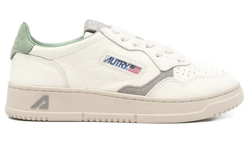 Autry Medalist Low bewerkte leren sneakers – Beige (AULWNE16)