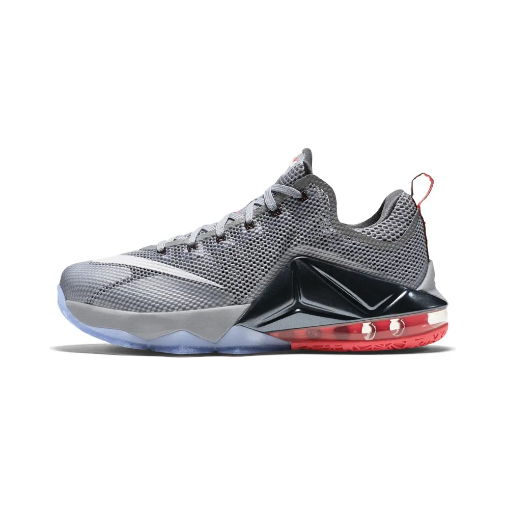 LeBron 12 Low Wolf Grey/White-Dark Grey-Hot Lava (724558-014)