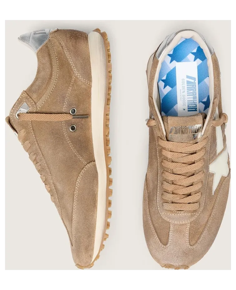 Golden Goose Men’S Marathon In Tobacco Suede With White Star (GMF01071.F008445.55777) (3)