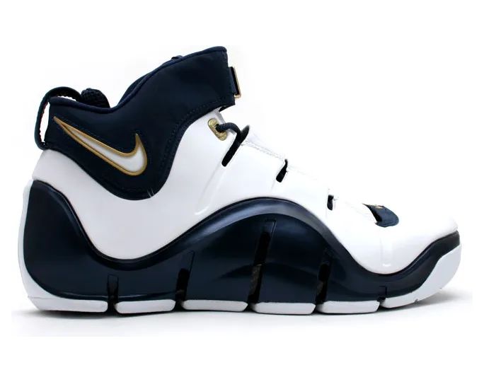 Nike Zoom LeBron 4 ‘West Coast’ White/White-Midnight Navy/Metallic Gold (314647-111)