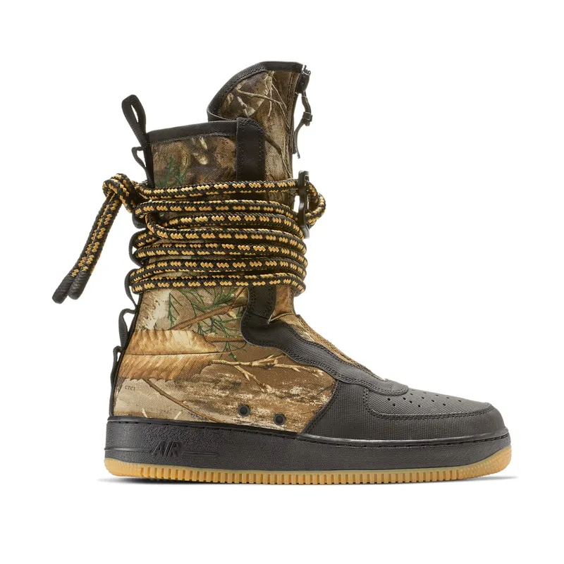 Nike SF Air Force 1 High Realtree Black Black/Gum Medium Brown-Elemental Gold-Black (AA1128-004)