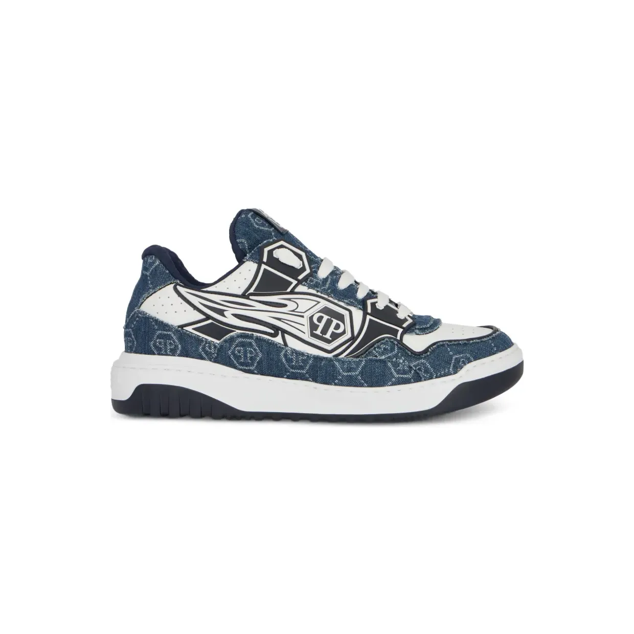 Philipp Plein Moonwalker met veters “Blue” (SAFSMSC4077PLE005N)