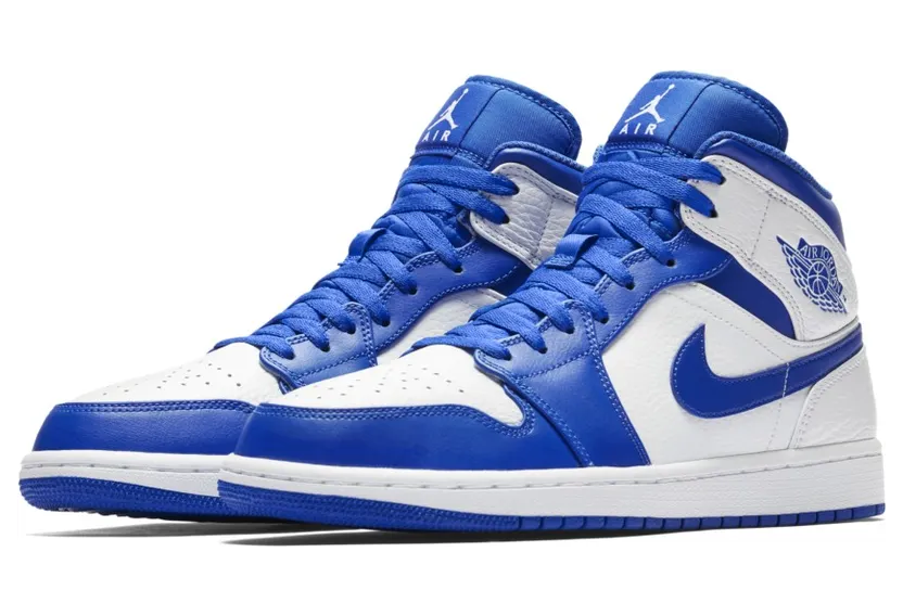 Air Jordan 1 Mid White Hyper Royal (554724-114)