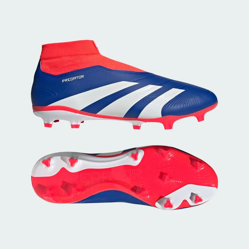adidas Predator League Laceless FG Lucid Blue Cloud White Solar Red (IF6333)