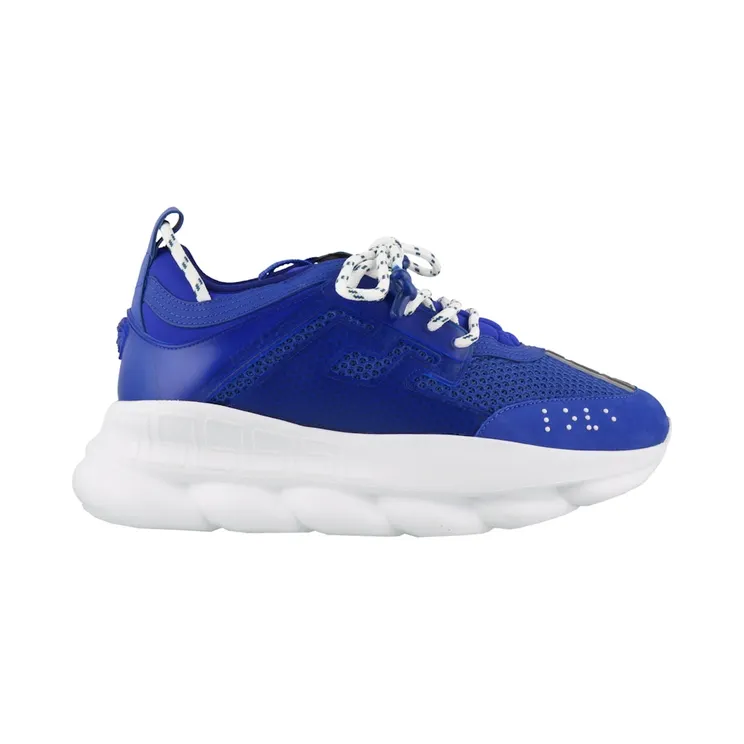 Versace Chain Reaction Blue Mesh Rubber Suede