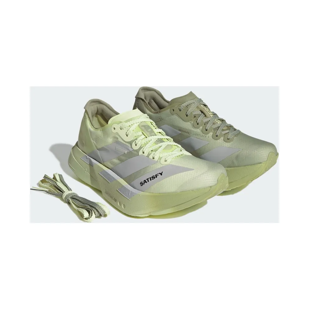 Adidas ADIZERO ADIOS PRO 4 SATISFY Shoes Tent Green / Matte Silver / Magic Lime (KH8441)