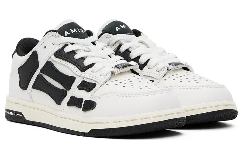 AMIRI Kids Black & White Skel Sneakers (PF22KFS004-004) (4)