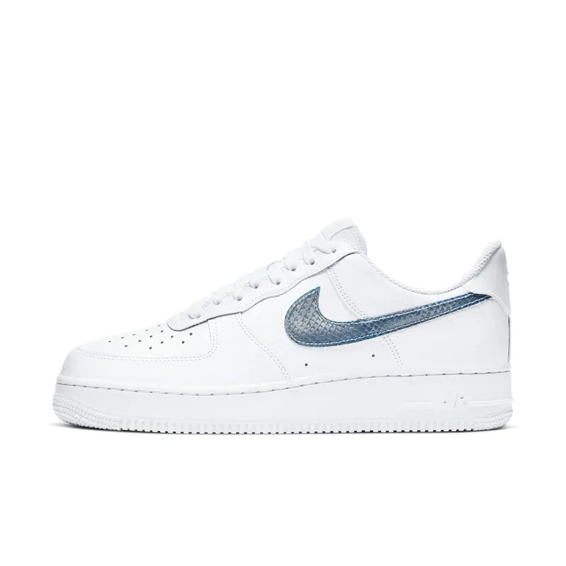 Nike Air Force 1 Low Pony Hair Snakeskin Midnight Turquoise (2020) (CW7567-100)