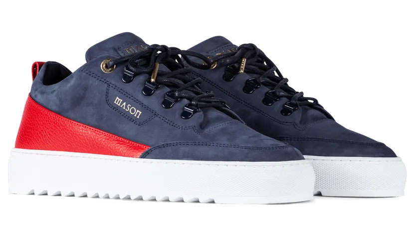 Mason Garments Torino Nubuck/Leather – Navy Blau (SS19-16F)