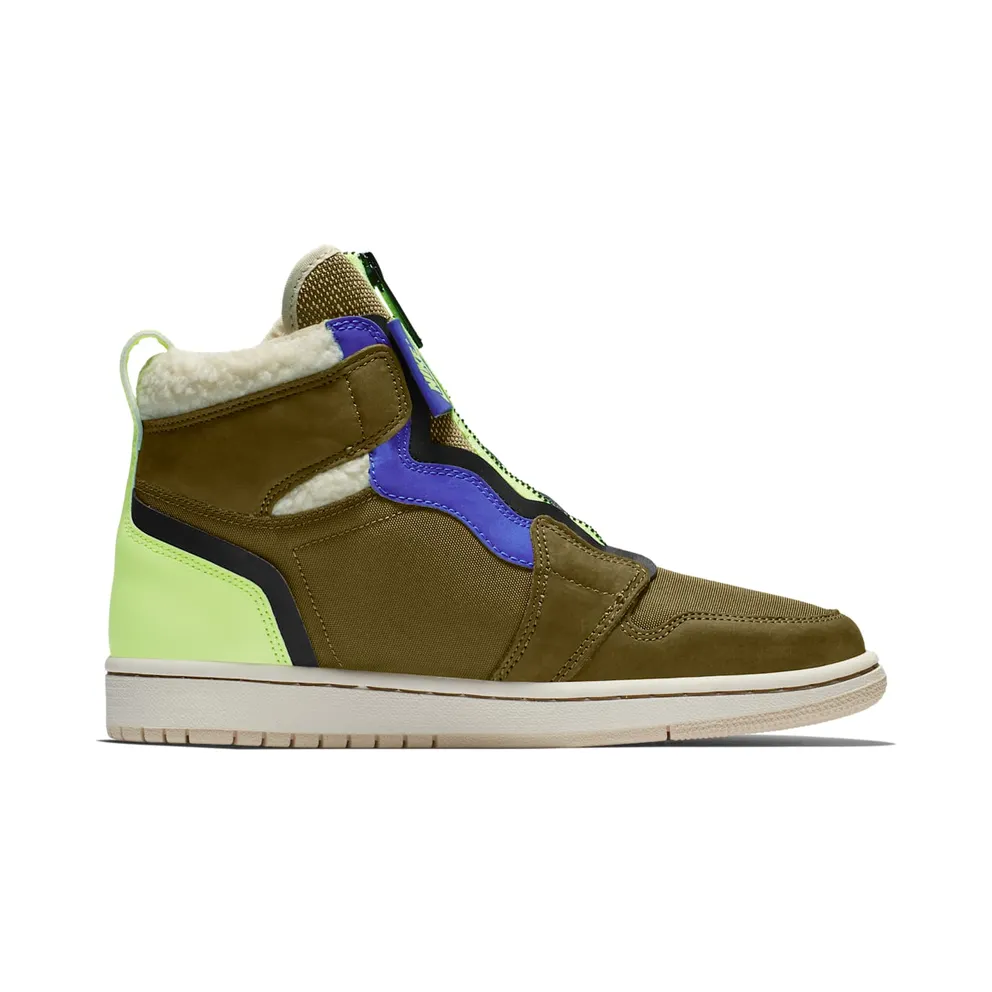 Jordan 1 Retro High Zip Utility Pack (W) Olive Flak/Black-Volt Glow-Beach (AV3723-300)
