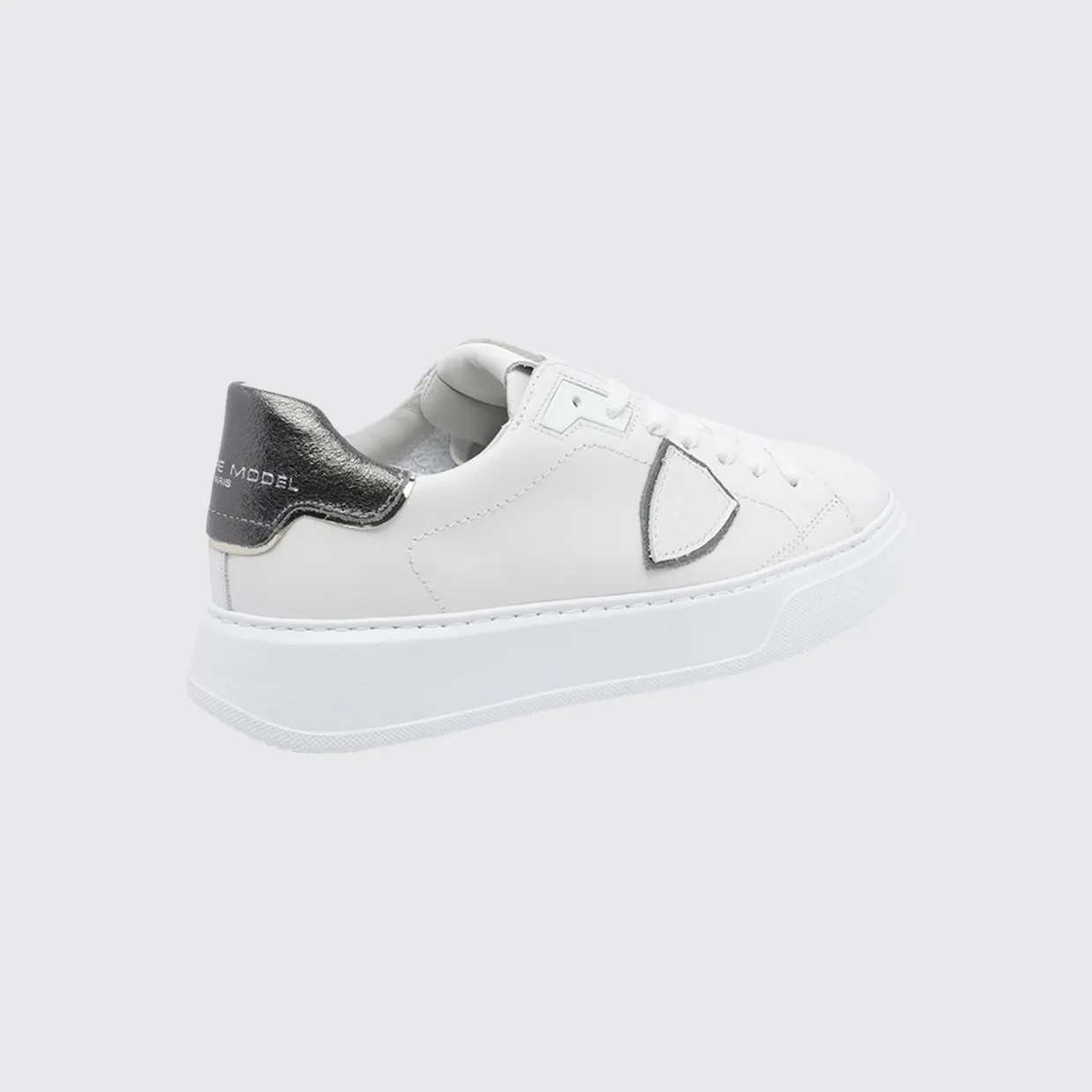 Philippe Model Temple Smooth Calfskin Low-Top Sneakers with Bicolor Design White (BTLDVM06) (2)