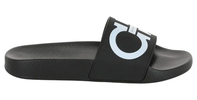 Ferragamo Groovy Dual Gancini Slides Black (01B827-744127-M)