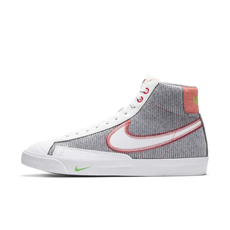 Nike Blazer Mid ’77 Recycled White Grey/Sport Red/Electric Green (CW5838-022)