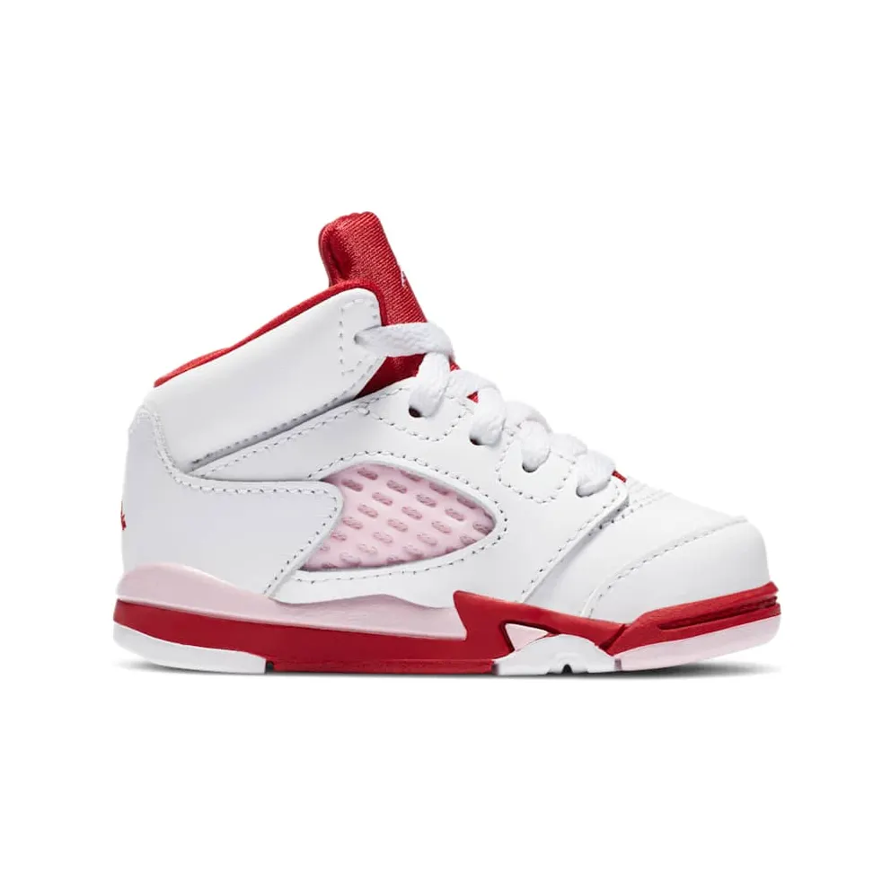 Jordan 5 Retro White Pink Red (TD) White/Pink Foam-Gym Red (725172-106)