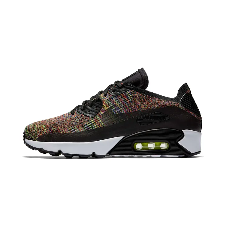 Nike Air Max 90 Ultra 2.0 Flyknit Multicolor “Black / Paramount Blue / Volt / Bright Crimson” (875943-002)