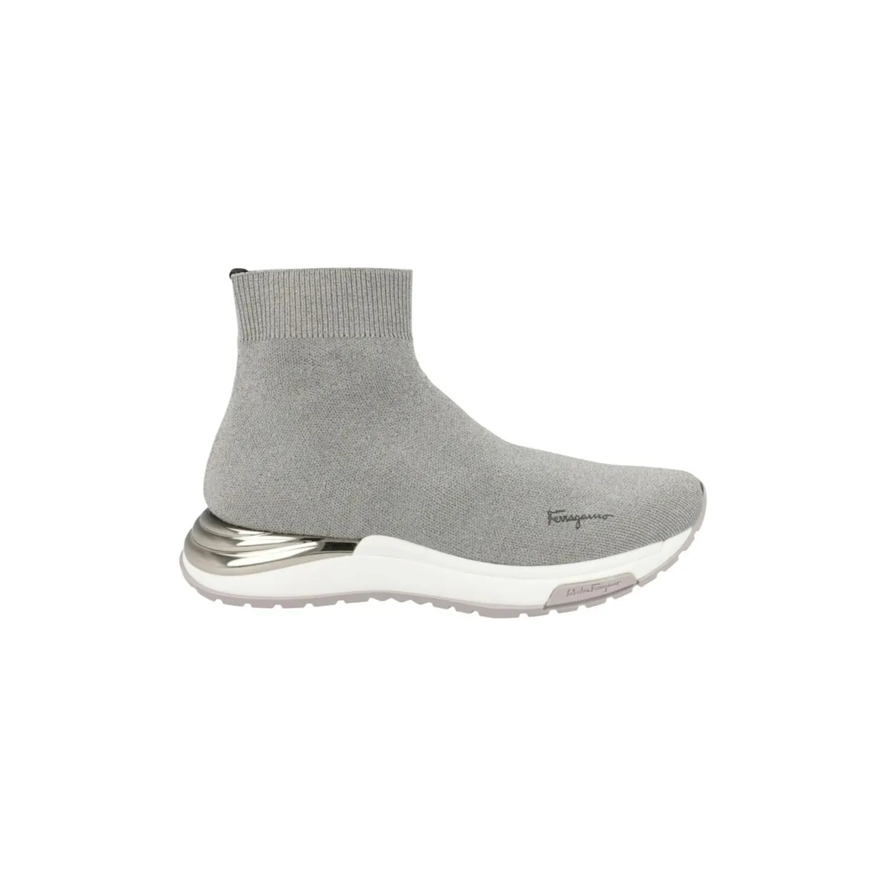 Ferragamo Ninette High-Top Sock Sneakers Grey (030177-753455-1C)