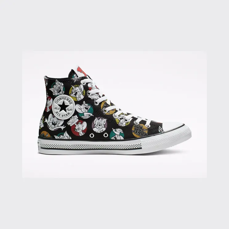 Converse Tom & Jerry x Chuck Taylor All Star High ‘Black’ Black/Multi-Color/White (165733C)