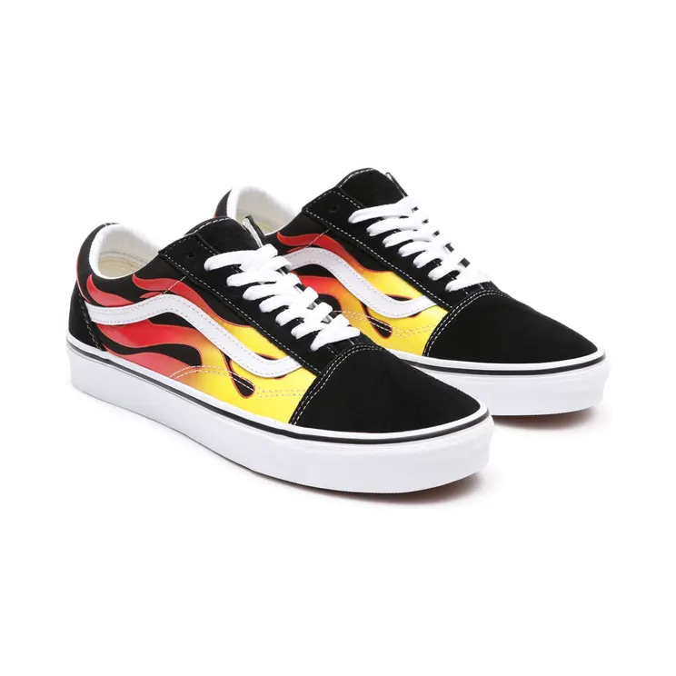 Vans UA Old Skool (Flame) Black / Black / Tr Wht (VN0A38G1PHN1)