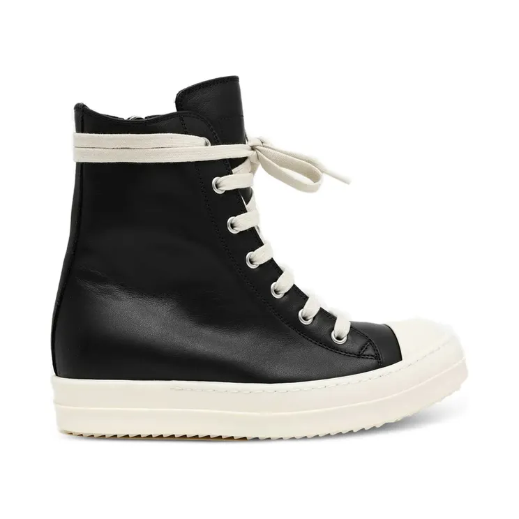 Rick Owens Tower Leather High-top “Black/White” (RP02F5890 LCO 911)