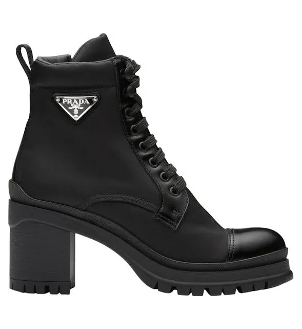 Prada 55mm Laced Booties Black Nylon (1T708M_3LFU_F0002_F_055)