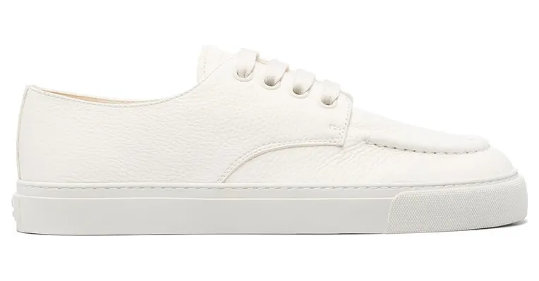 Prada Apron-toe Pebble-grain “White” (2EE427 F G000 MN0 F0304)