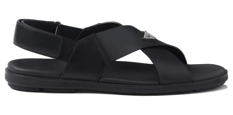 Prada Crisscross Leather Sandals Black (2X3121_3LEM_F0002)