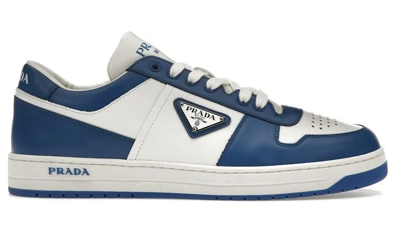 Prada Downtown Low Top Leather White Cobalt Blue (2EE364_3LKG_F098Z)