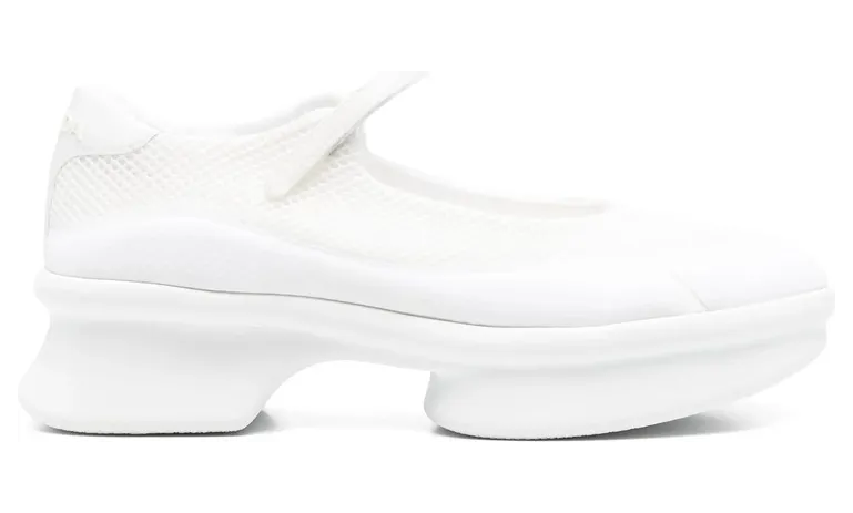 Prada Logo-detail Round-toe “White” (1F111O F 050 YZU F0009)