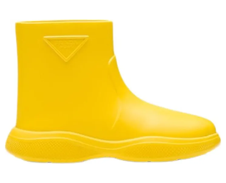 Prada Pull-On Rain Booties Sunny Yellow Rubber (1T859M_3LKD_F0377_F_025)