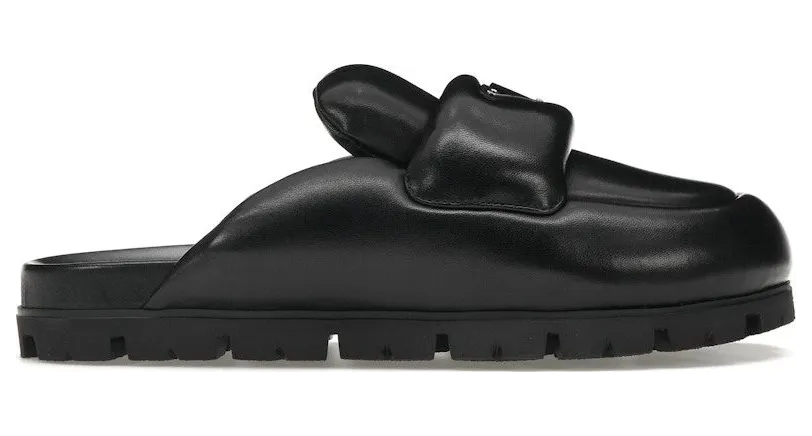 Prada Soft Padded 20mm Sabots Black Nappa Leather (1S084N_2DL8_F0002_F_020)