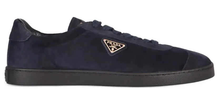 Prada Wildleder- mit Logo-Schild – Blue (2EE394FG000E1D)