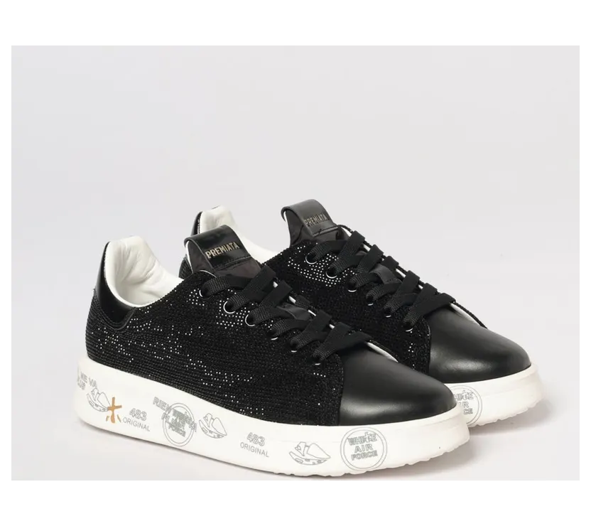 Premiata Belle Leather with Rhinestones Black (BELLE7813)