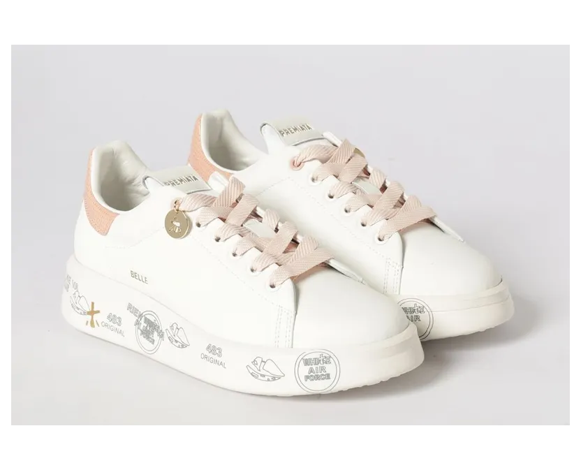 Premiata Belle Leather with Rhinestones White (BELLE8159)