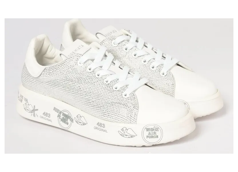 Premiata Belle Leather with Rhinestones Yellow Cream (BELLE8158)