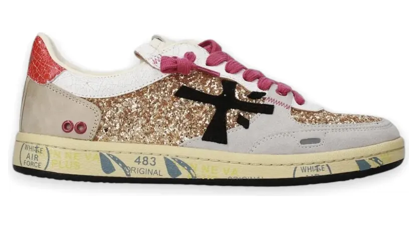 Premiata Bskt Clayd 8166 with vlakken and glitters – Gold (BSKD8166)