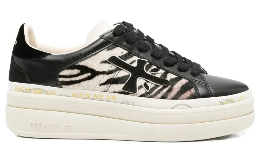 Premiata Claudia with plateauzool and zebraprint – Black (CLAUDIAVAR7754)