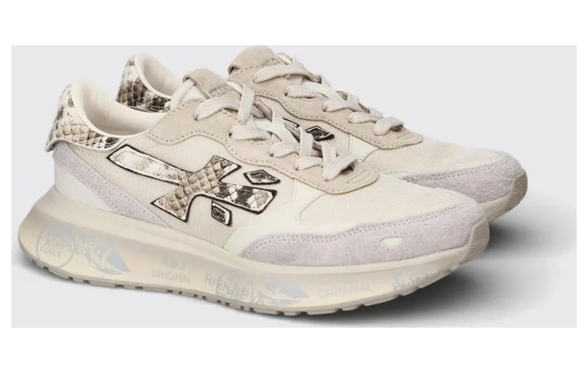 Premiata Lauryn Suede and Mesh White 1 (LAURYN8183)