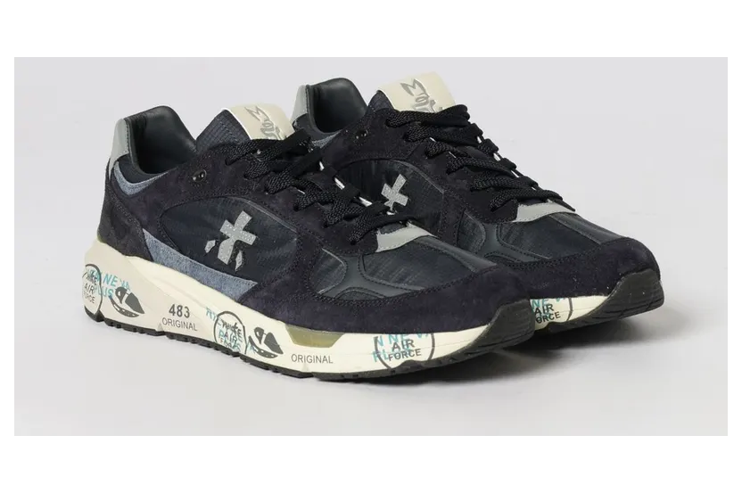 Premiata Mase Suede and Canvas Blue 1 (MASE258020)